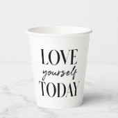 愛モダン今の前向き引用文 紙コップ (裏面)