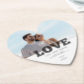 愛モダン写真ユニーク結婚式 ペーパーコースター (アングル)