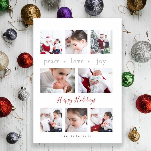 愛モダン喜び平和数々の – 写真 三つ折りカード