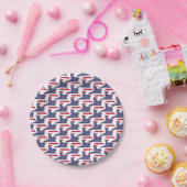 愛モダン国の星とストライプの赤白青 ペーパープレート (パーティー)