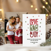 愛モダン平和と喜び写真クリスマス/ シーズンカード