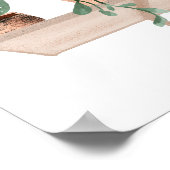 愛モダン引用文植物の水色イラストレーション ポスター (角)