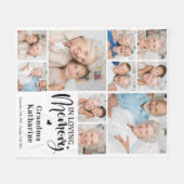 愛モダン心メモリ10フォトコラージュ記念 フリースブランケット (正面(横))