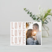 愛モダン愛バレンタインデーの写真 箔シーズンポストカード (立ち正面)