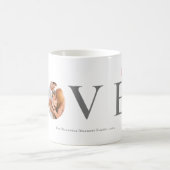 愛モダン水カラーハートバレンタイン写真 コーヒーマグカップ (中央)