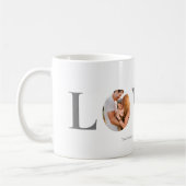 愛モダン水カラーハートバレンタイン写真 コーヒーマグカップ (左)