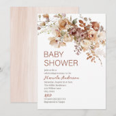 愛モダン秋ベビーシャワー 招待状 (正面/裏面)