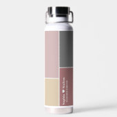 愛モダン結婚パーソナライズされた連のカップル名 ウォーターボトル (背面)