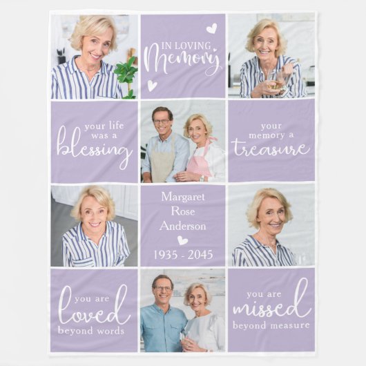 愛モダン者の思い出6数々の記念詩 フリースブランケット (正面)