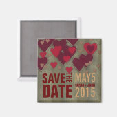愛モダン者赤いハート日付磁石を保存 マグネット (正面/裏面)