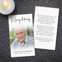 愛モダン記憶の葬儀フォト祈りの言葉カード