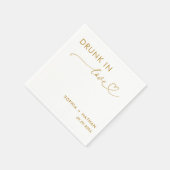 愛モダン飲結婚にパーソナライズされたて スタンダードカクテルナプキン (角)