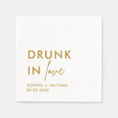 愛モダン飲結婚にパーソナライズされたて スタンダードカクテルナプキン (正面)