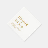 愛モダン飲結婚にパーソナライズされたて スタンダードカクテルナプキン (角)