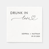 愛モダン飲結婚にパーソナライズされたて スタンダードカクテルナプキン (正面)