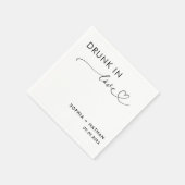 愛モダン飲結婚にパーソナライズされたて スタンダードカクテルナプキン (角)