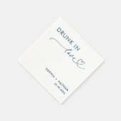 愛モダン飲結婚にパーソナライズされたて スタンダードカクテルナプキン (角)