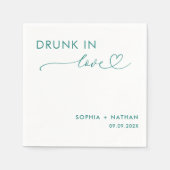 愛モダン飲結婚にパーソナライズされたて スタンダードカクテルナプキン (正面)