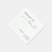 愛モダン飲結婚にパーソナライズされたて スタンダードカクテルナプキン (角)