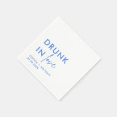 愛モダン飲結婚にパーソナライズされたて スタンダードカクテルナプキン (角)