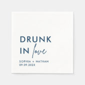 愛モダン飲結婚にパーソナライズされたて スタンダードカクテルナプキン (正面)