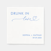 愛モダン飲結婚にパーソナライズされたて スタンダードカクテルナプキン (正面)