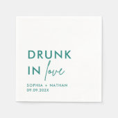 愛モダン飲結婚にパーソナライズされたて スタンダードカクテルナプキン (正面)