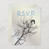 愛モダン鳥の素朴な田舎の結婚式rsvp インビテーションポストカード (正面/裏面)