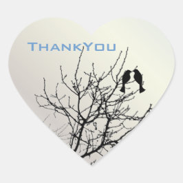 愛モダン鳥の素朴な田舎結婚 ハートシール