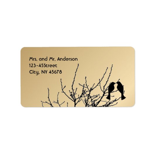 愛モダン鳥の素朴な田舎結婚 ラベル (正面)