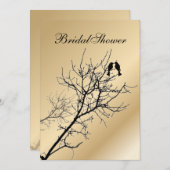 愛モダン鳥の素朴な田舎結婚 招待状 (正面/裏面)