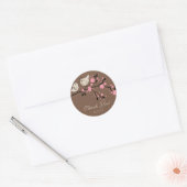 愛モダン鳥ブライダルシャワーありがとうシール ラウンドシール (封筒)