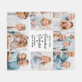 愛モダンYou祖母おじいちゃんカスタム8写真 フリースブランケット (正面(横))