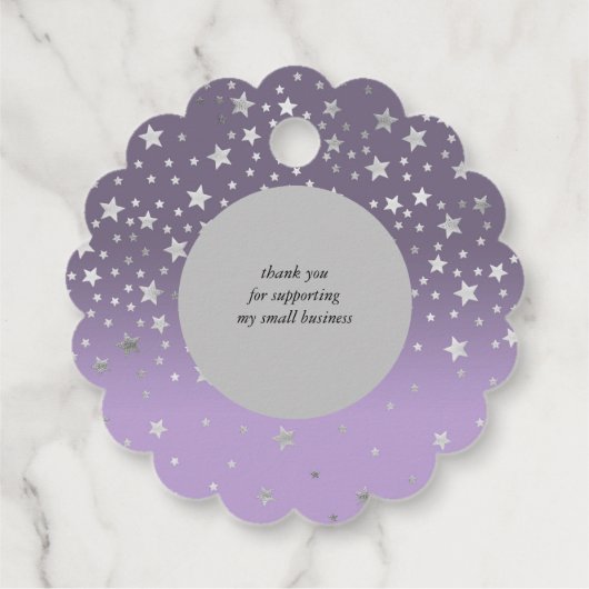 愛モノグラムで手作りされた銀の星 フェイバータグ (裏面)