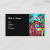 愛モノグラムのピーコックス、赤い青のターコイズブラック 名刺 (正面)