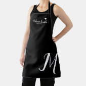 愛モノグラムの黒エプロン名 エプロン (インサイチュ)