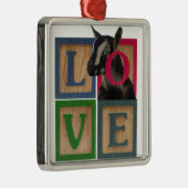 愛ヤギのクリスマスのオーナメントの青い目ナイジェリアDW メタルオーナメント (右)