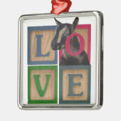 愛ヤギのクリスマスのオーナメントの青い目ナイジェリアDW メタルオーナメント (左)