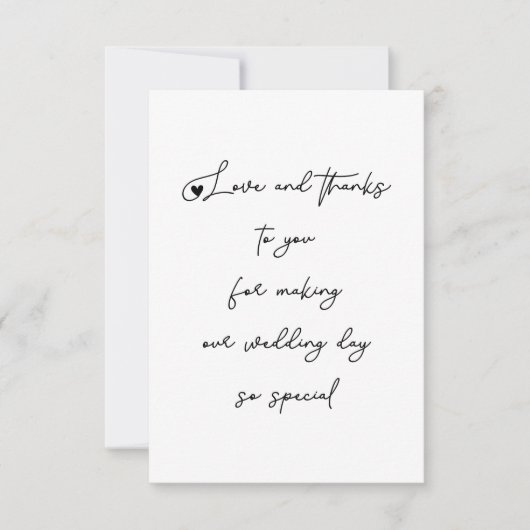 愛ユニークと感謝してい結婚の脚本写真 サンキューカード (正面)