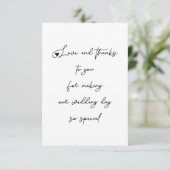 愛ユニークと感謝してい結婚の脚本写真 サンキューカード (スタンド正面)