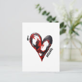 愛ユニークの絵を描Tシャツ – カスタムデザインTシャツ ポストカード (スタンド正面)