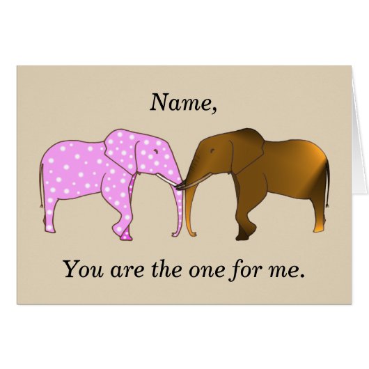 愛ユニークの象のカード (正面横)