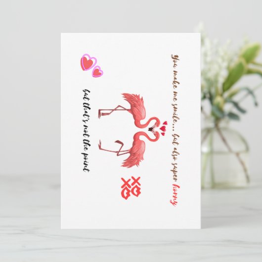 愛ユーモアのあるのカード:笑顔、カー気のあるそぶりをしたド 招待状 (スタンド正面)