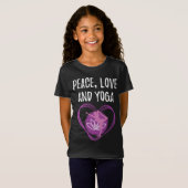 愛ヨガの贈り物ヨギス平和、愛、ヨガギフト Tシャツ (正面フル)