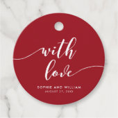 愛リラックス編集可能カラー付きスクリプ結婚ト フェイバータグ (正面)