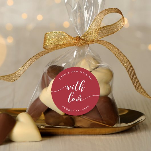 愛リラックス編集可能カラー付きスクリプ結婚ト ラウンドシール