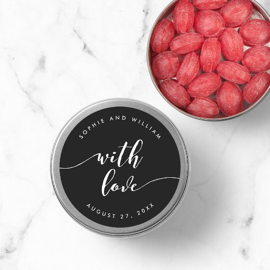 愛リラックス編集可能カラー付きスクリプ結婚ト ラウンドシール