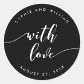 愛リラックス編集可能カラー付きスクリプ結婚ト ラウンドシール (正面)