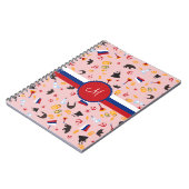 愛ロシア人のモノグラムが付いているロシアから ノートブック (左側)