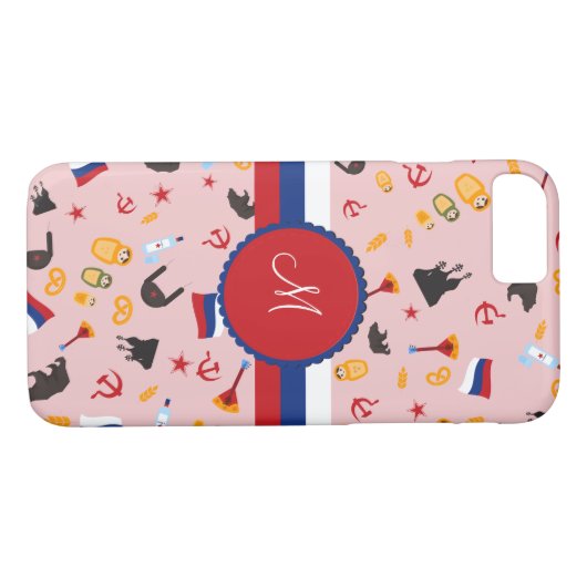 愛ロシア人のモノグラムが付いているロシアから Case-Mate iPhoneケース (裏面(横))